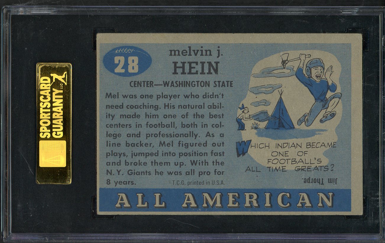 1955 Topps Baseball # 28 Mel Hein Washington St. SGC 3 VG 565414