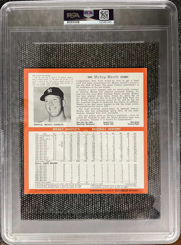 1964 Auravision Records Mickey Mantle Yankees PSA 6 EX-MT 565431