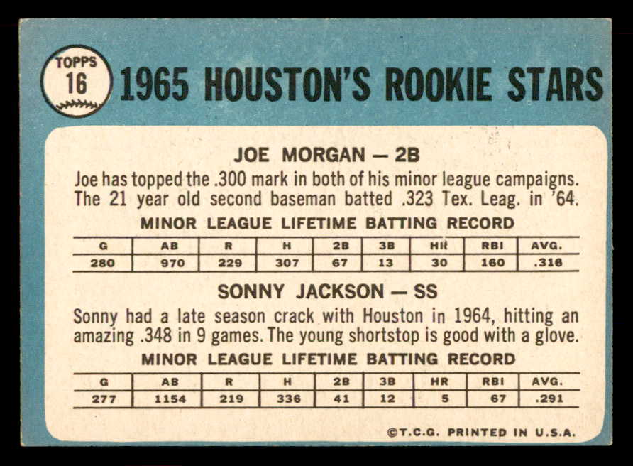1965 Topps Baseball # 16 Joe Morgan Astros EX-MT 565547