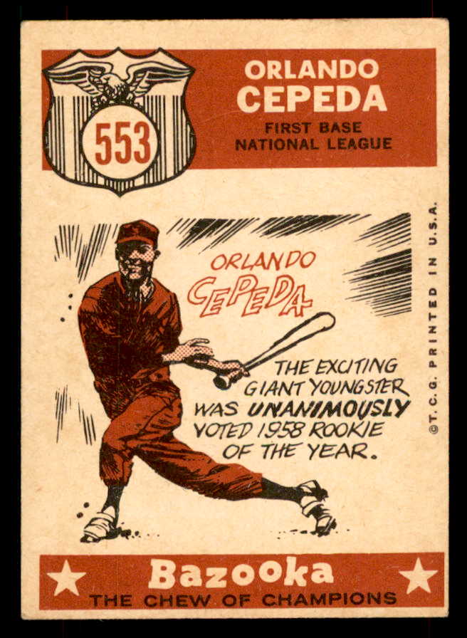1959 Topps Baseball #553 Orlando Cepeda A.S. Giants VG-EX 565791