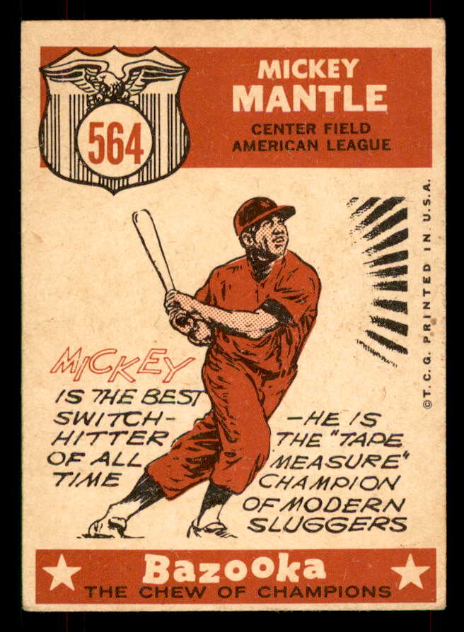 1959 Topps Baseball #564 Mickey Mantle A.S. Yankees VG 565910