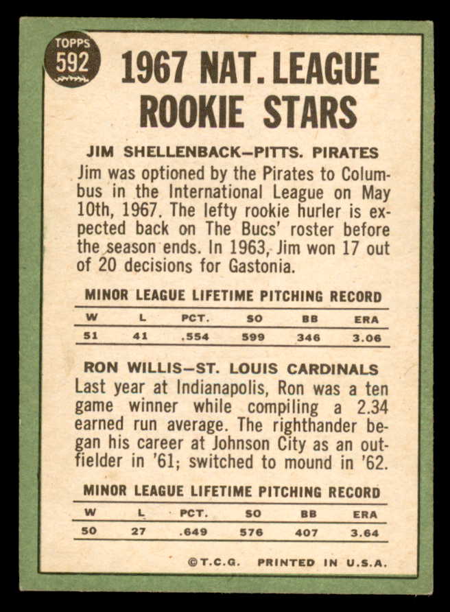 1967 Topps Baseball #592 Ron Willis Cardinals NR-MT 566109