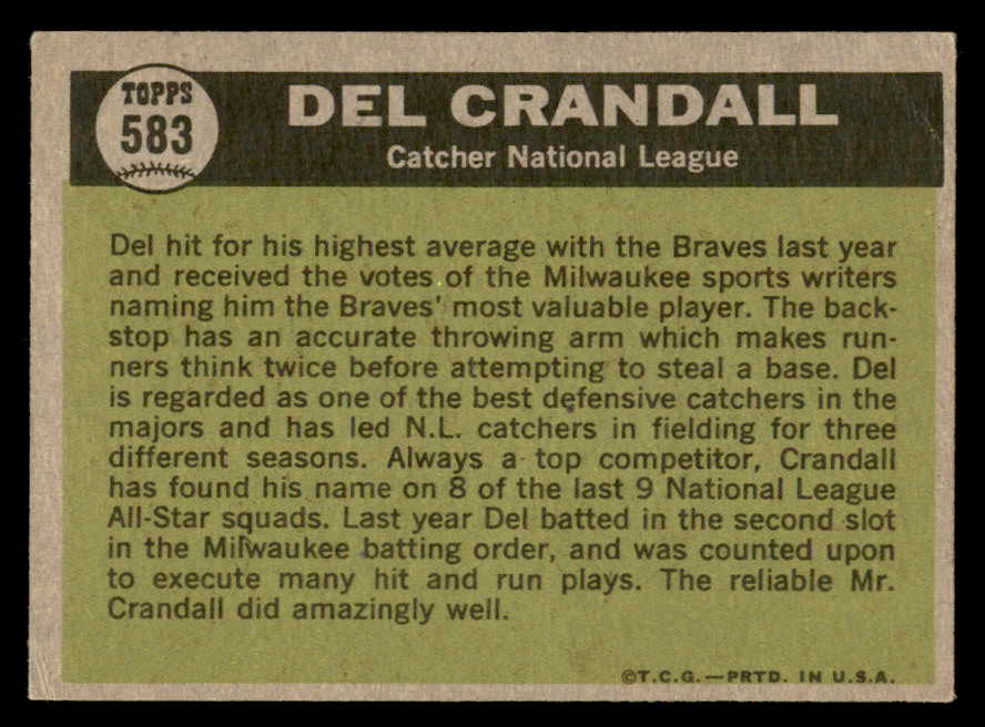 1961 Topps Baseball #583 Del Crandall A.S. Braves VG 566212