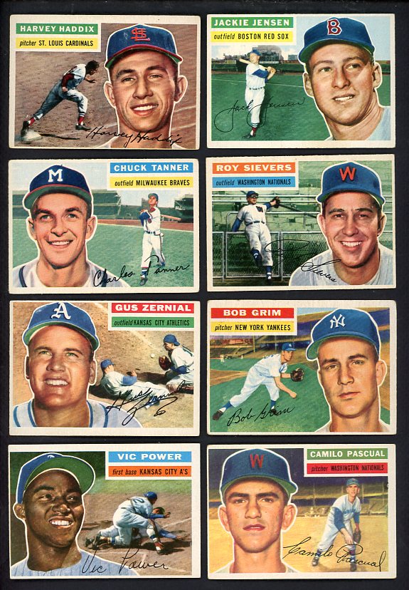 1956 Topps Set Lot 55 Diff VG-EX Haddix Jensen Power 566436