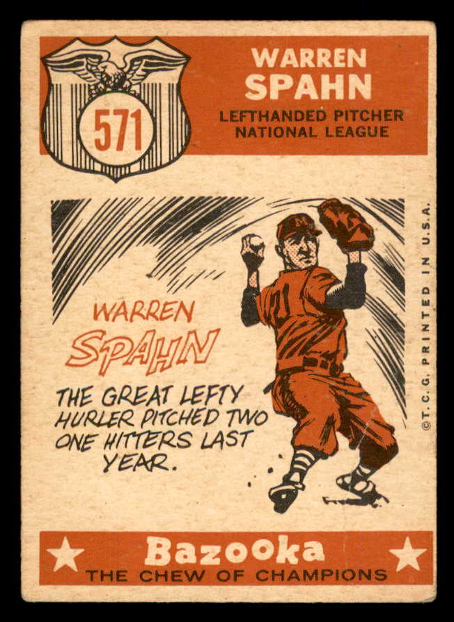 1959 Topps Baseball #571 Warren Spahn A.S. Braves VG 566692