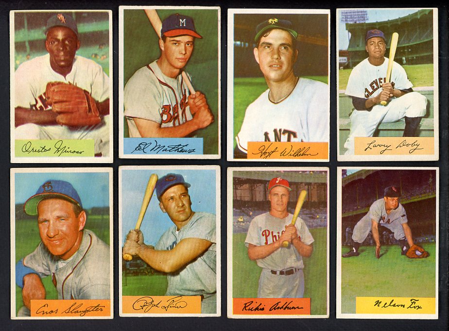 1954 Bowman Set Lot 206 Diff VG-EX/EX Mathews Wilhelm 567124