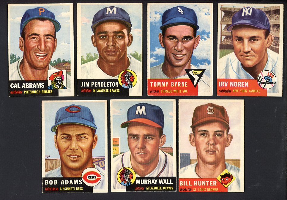 1953 Topps Set Lot 7 Diff EX Noren Abrams Byrne 567134