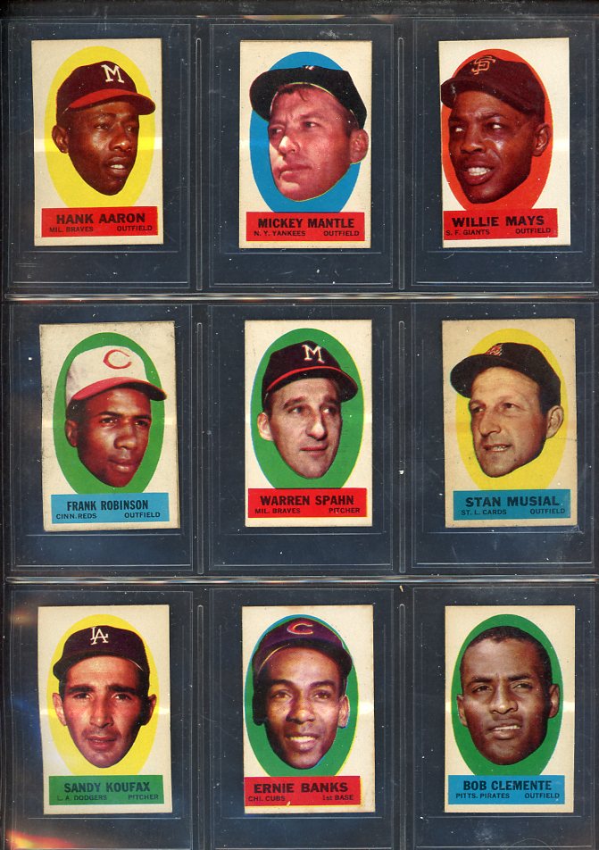 1963 Topps Baseball Peel Offs Complete Set Mantle Clemente 567189