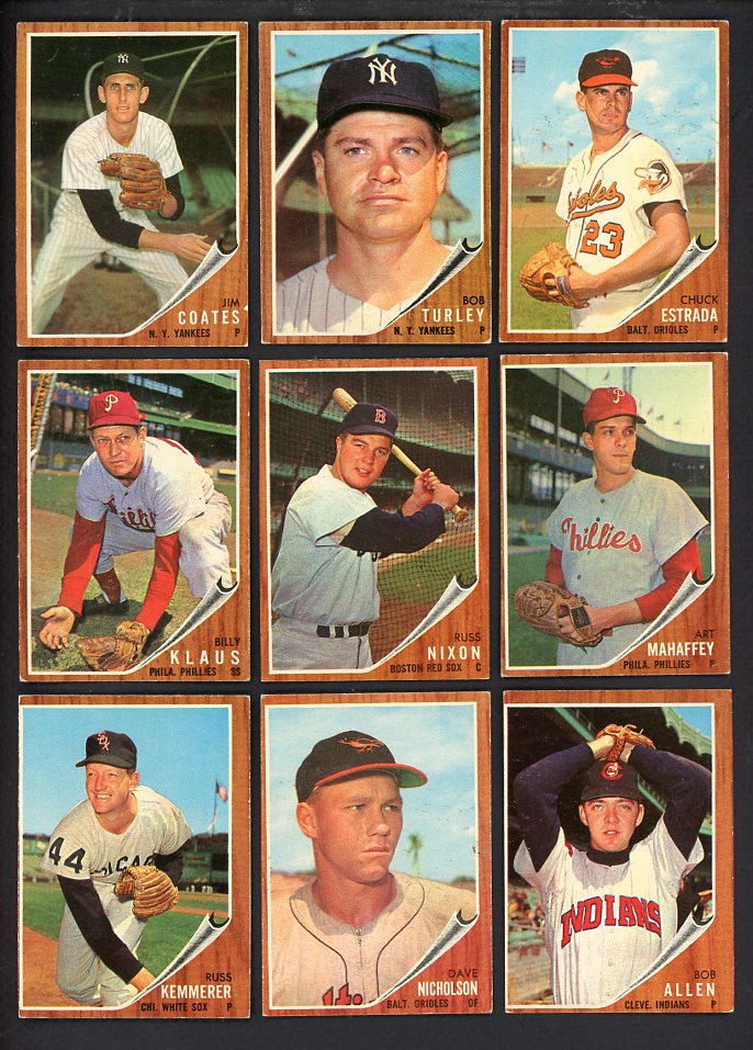 1962 Topps High Number Set Lot 20 Diff VG-EX Turley Coates 567234