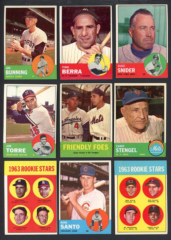 1963 Topps Set Lot 351 Diff EX+/EX-MT Berra Snider Stengel 567245