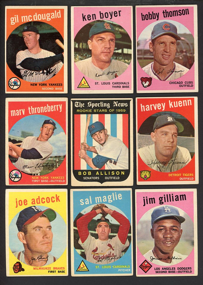1959 Topps Set Lot 322 Diff VG/VG-EX Boyer McDougald 567246