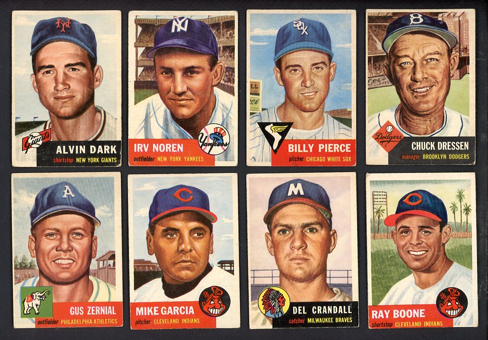 1953 Topps Set Lot 113 Diff VG-EX/EX Pierce Dressen Dark 567247