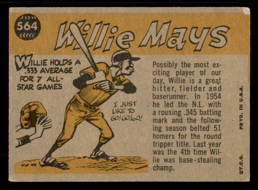 1960 Topps Baseball #564 Willie Mays A.S. Giants VG-EX 567379