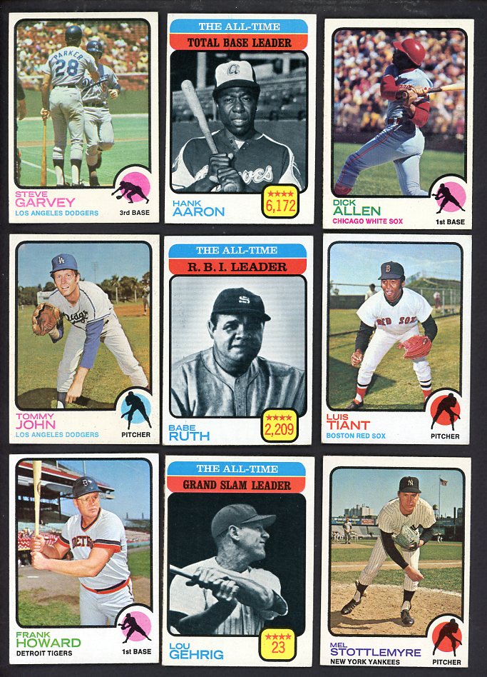 1973 Topps Set Lot 602 Diff EX+/EX-MT Aaron Ruth Gehrig Cobb 567525