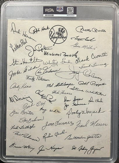 1968 Yankees Tri Fold Team Photo PSA 1 PR 567607