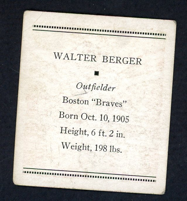 1933 Tattoo Orbit Walter Berger Braves VG-EX 567704