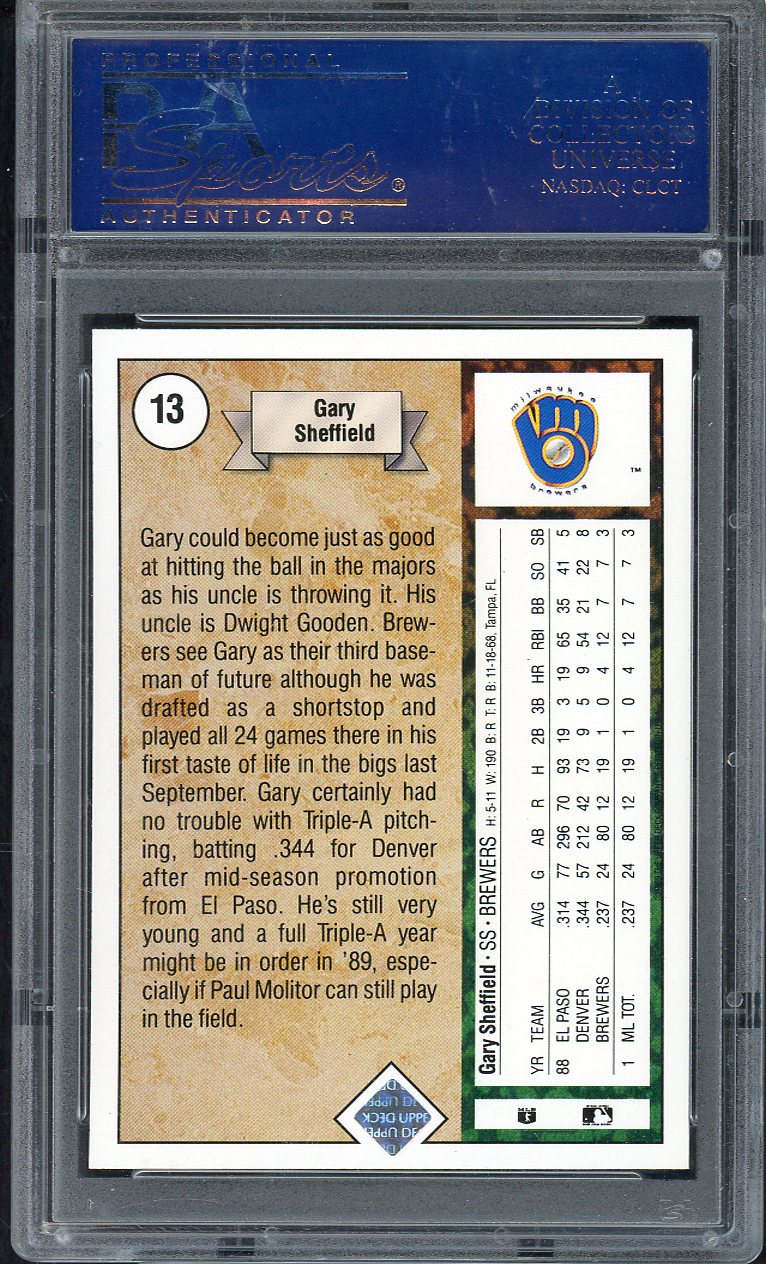 1989 Upper Deck #013 Gary Sheffield Brewers PSA 8 NM/MT 567729