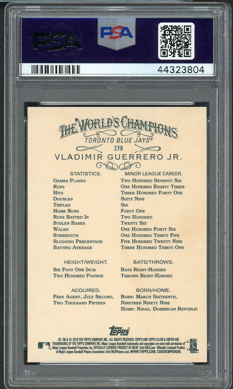 2019 Topps A&G #278 Vladimir Guerrero Jr Blue Jays PSA 10 GEM MINT 567736