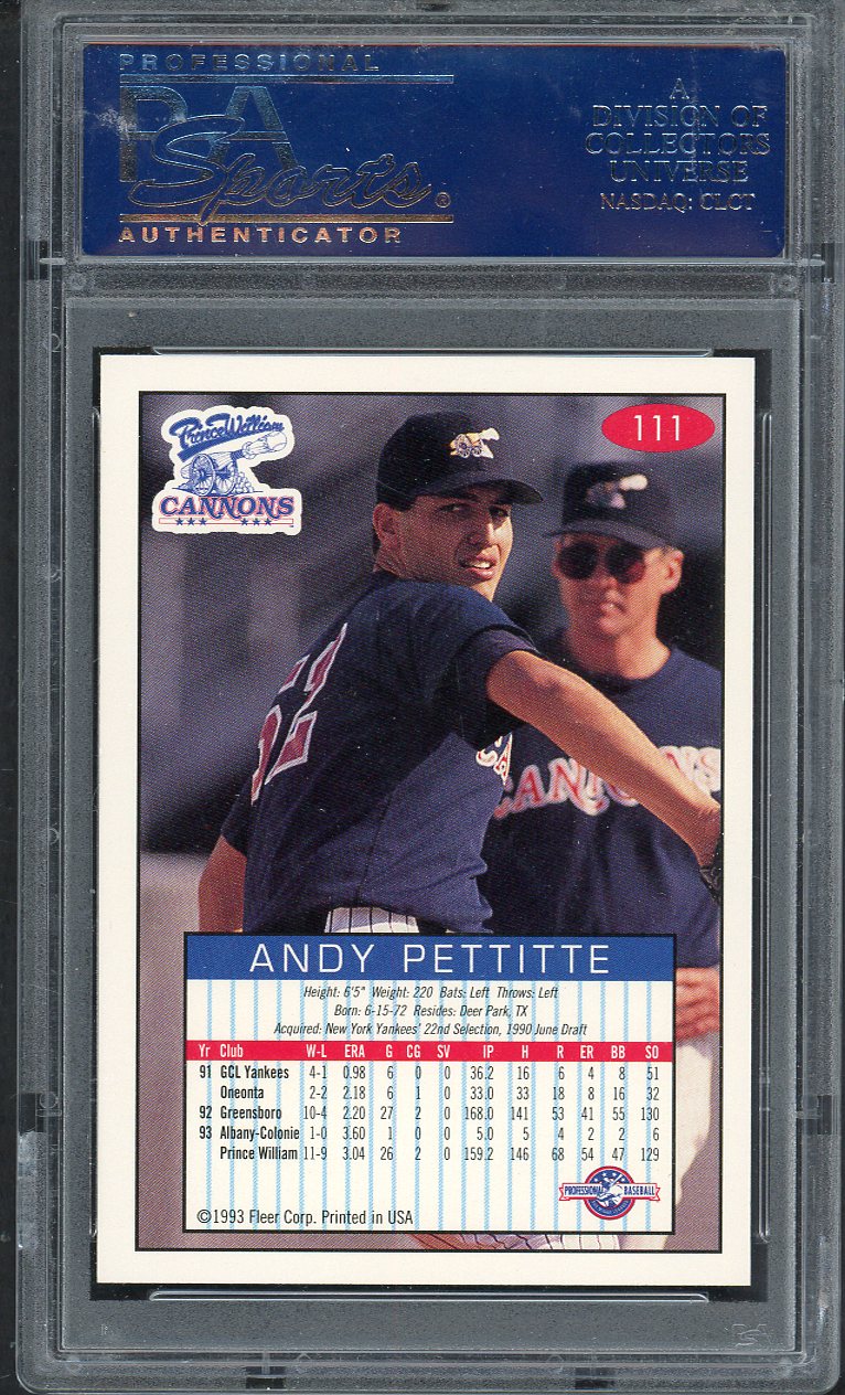 1993 Fleer Excel #111 Andy Pettitte Yankees PSA 9 MINT 567742