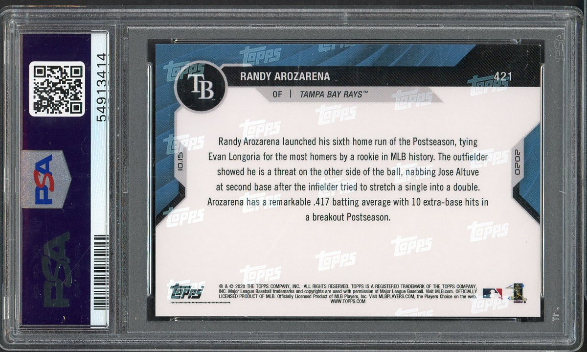 2020 Topps Now #421 Randy Arozarena Rays PSA 9 MINT 567755