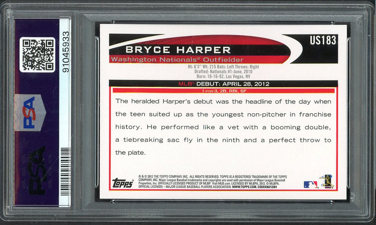 2012 Topps Update #US183 Bryce Harper Nationals PSA 9 MINT 567767