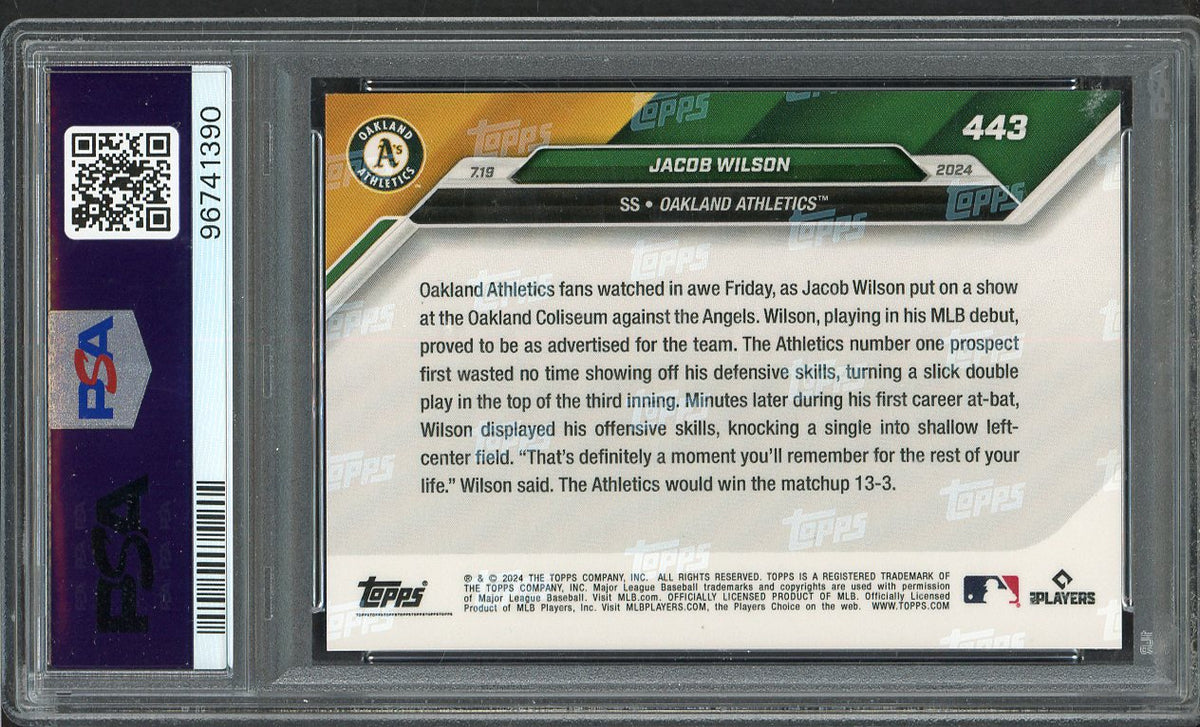 2024 Topps Now #443 Jacob Wilson A's PSA 9 MINT 567770