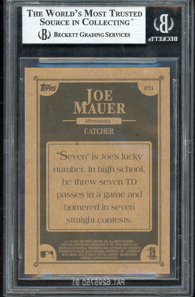 2002 Topps 206 #271 Joe Mauer Twins BVG 8.5 NM/MT+ 567841