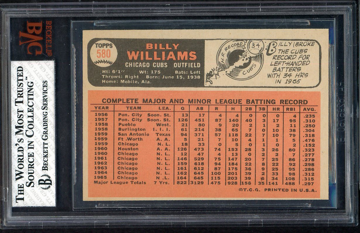 1966 Topps Baseball #580 Billy Williams Cubs BVG 6 EX-MT 567860