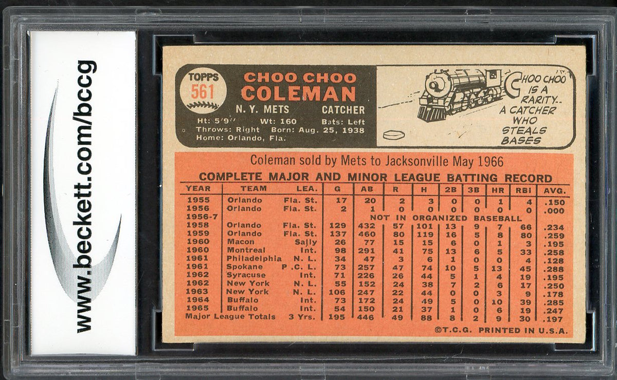 1966 Topps Baseball #561 Choo Choo Coleman Mets BCCG 8 567924