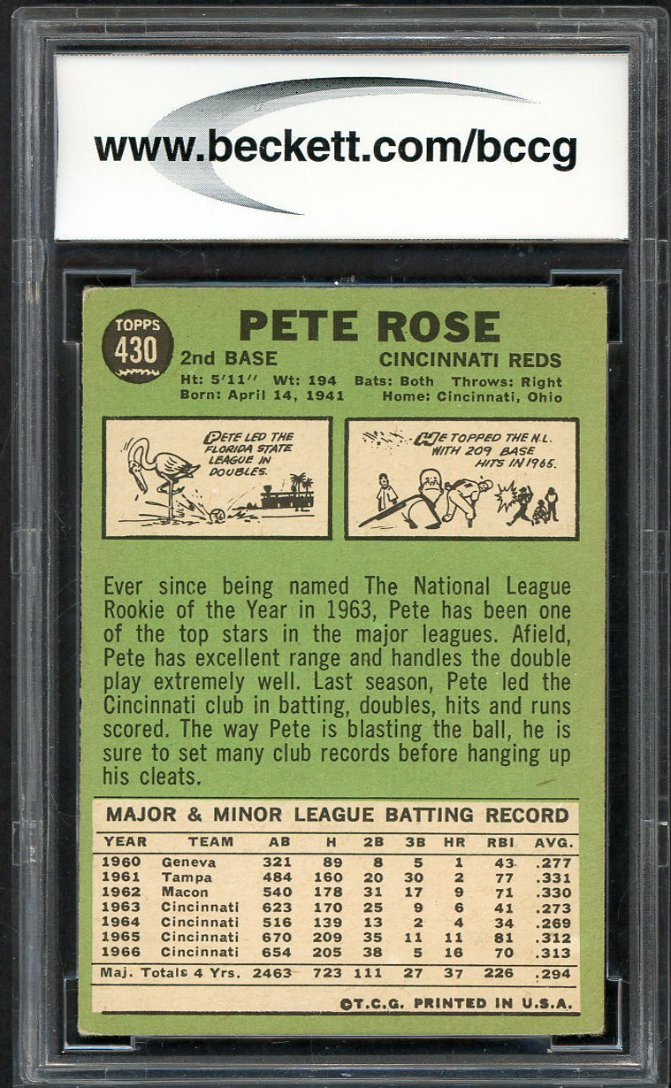 1967 Topps Baseball #430 Pete Rose Reds BCCG 8 567928