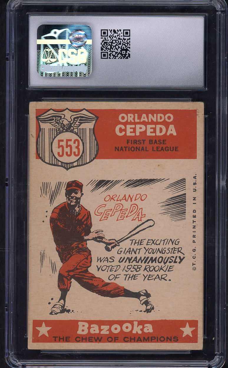 1959 Topps Baseball #553 Orlando Cepeda A.S. Giants CGS 4 VG-EX 567957