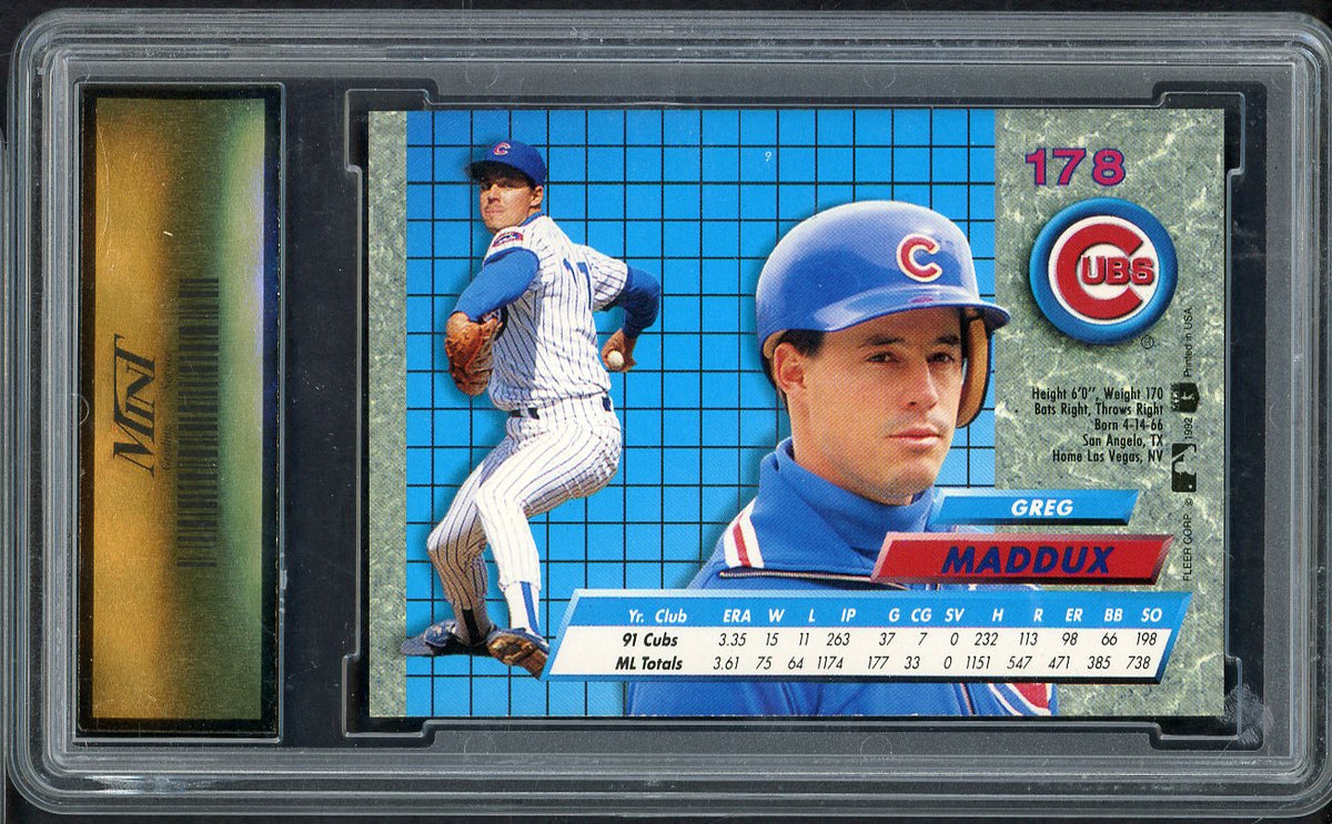 1992 Fleer Ultra #178 Greg Maddux Cubs MGS 10 GEM MINT 568081