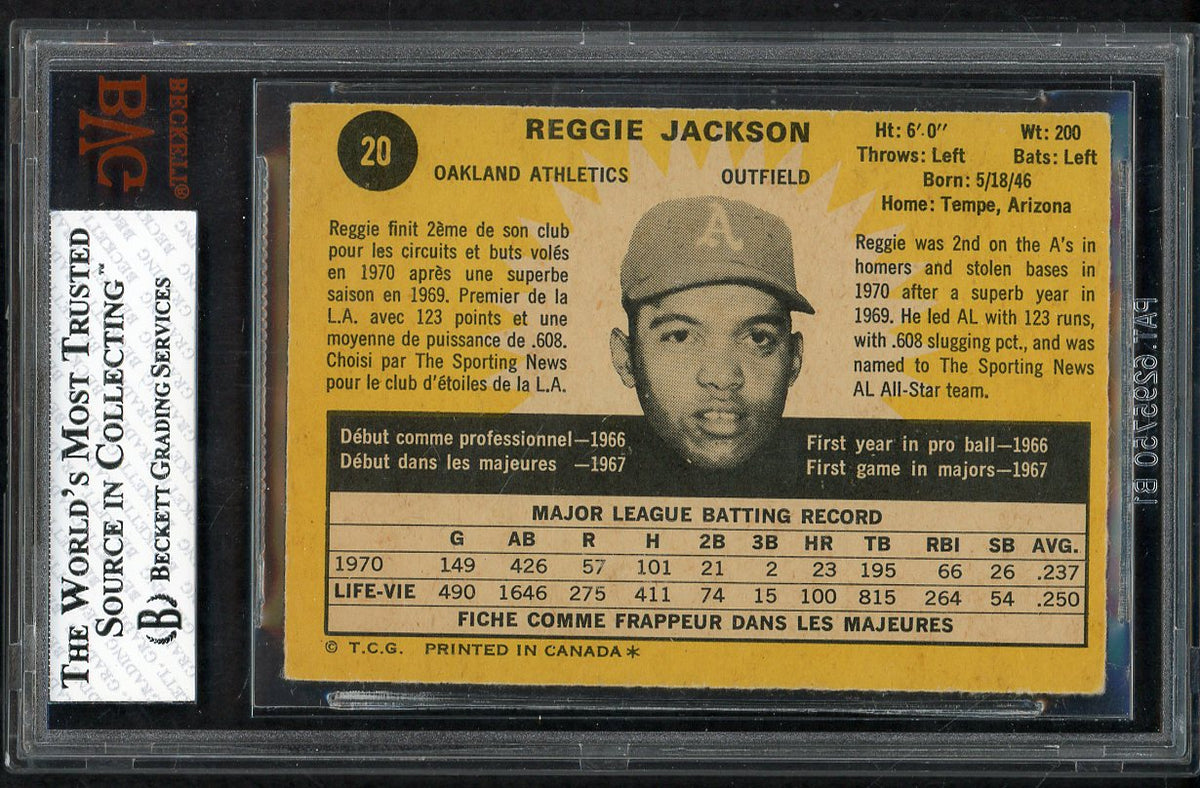 1971 O Pee Chee #020 Reggie Jackson A's BVG 3.5 VG+ 568095