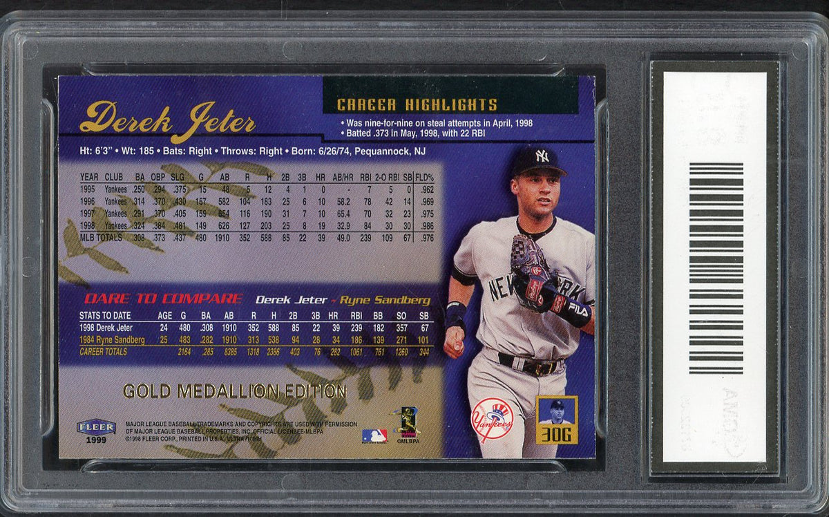 1999 Fleer Ultra #30G Derek Jeter Yankees GMA 8.5 NM/MT+ Gold 568137