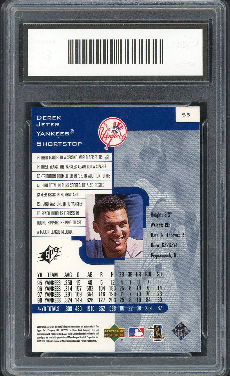 1999 SPx Finite #055 Derek Jeter Yankees GMA 8.5 NM/MT+ 568138