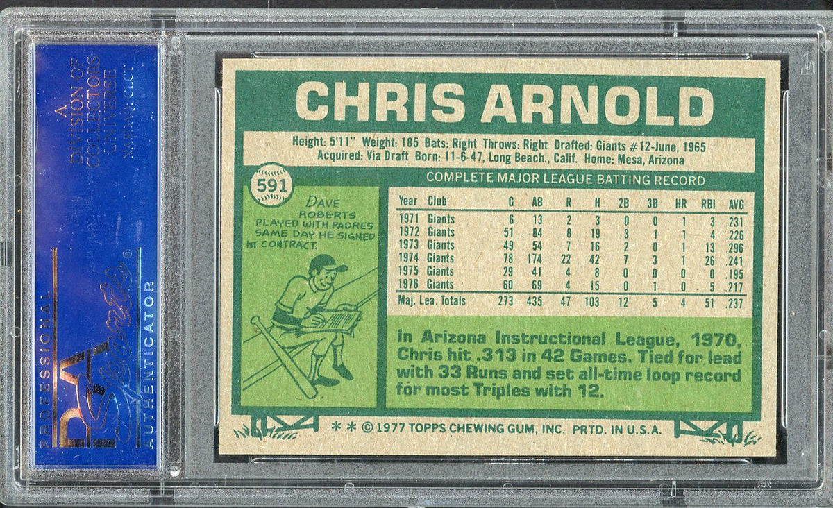 1977 Topps Baseball #591 Chris Arnold Giants PSA 9 MINT 568145