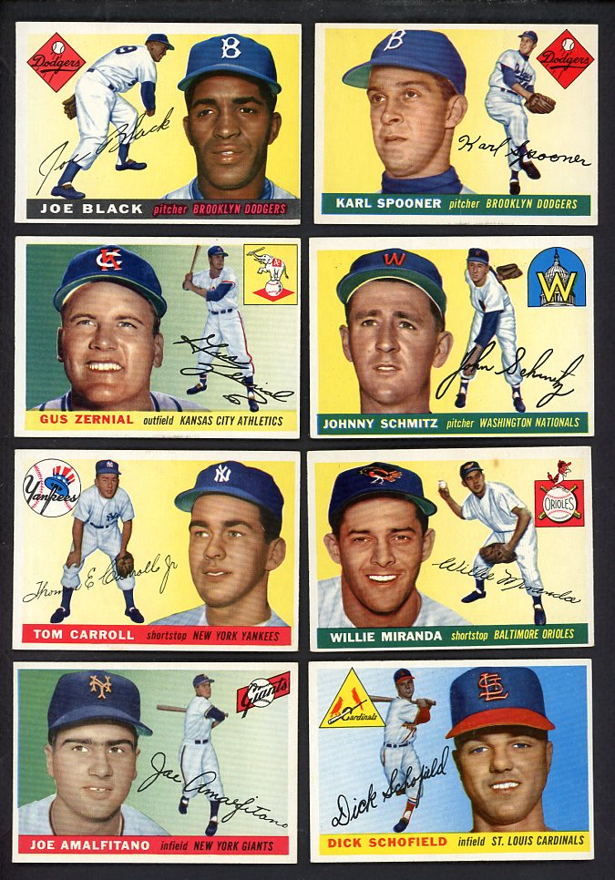 1955 Topps Set Lot 29 Diff EX-MT Black Spooner Zernial 568206