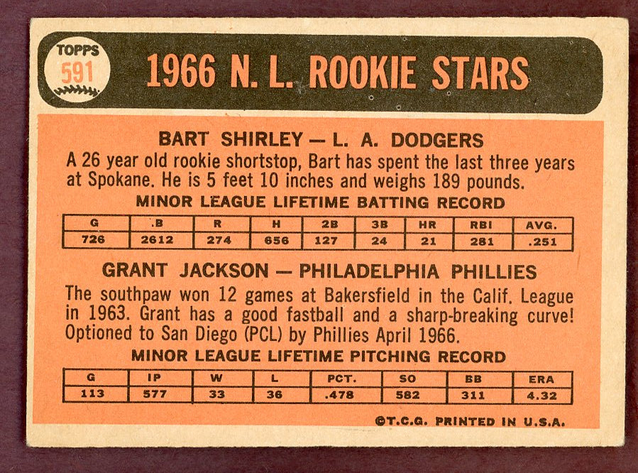 1966 Topps Baseball #591 Grant Jackson Phillies VG-EX 568818