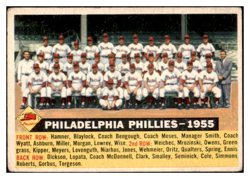 1956 Topps Baseball #072 Philadelphia Phillies Team VG Dated 424739