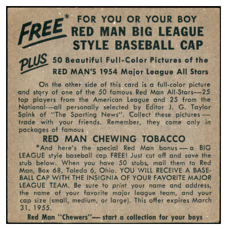 1954 Red Man #006AL Sam Mele White Sox EX-MT No Tab 437374