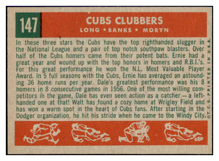 1959 Topps Baseball #147 Ernie Banks Dale Long NR-MT 440368