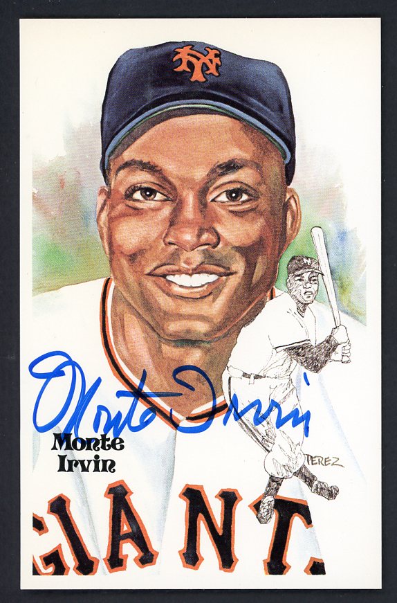 Perez Steele Monte Irvin Giants K. Savage Cert Signed 461536