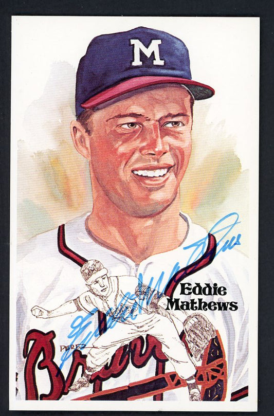 Perez Steele Eddie Mathews Braves JSA Cert Signed 461540