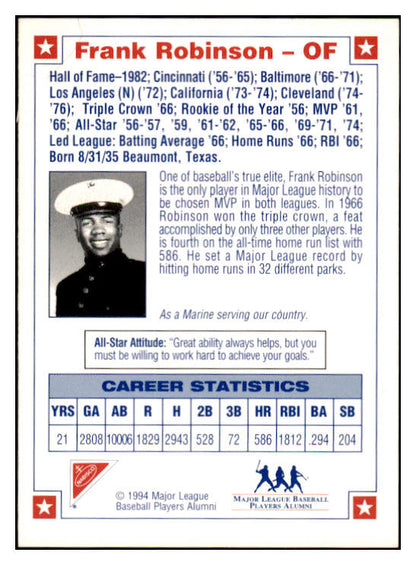 1994 Nabisco Legends Frank Robinson Orioles Signed 461662