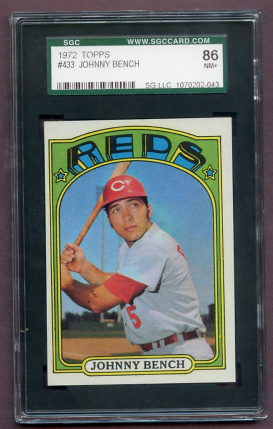 1972 Topps Baseball #433 Johnny Bench Reds SGC 7.5 NM+ 461879