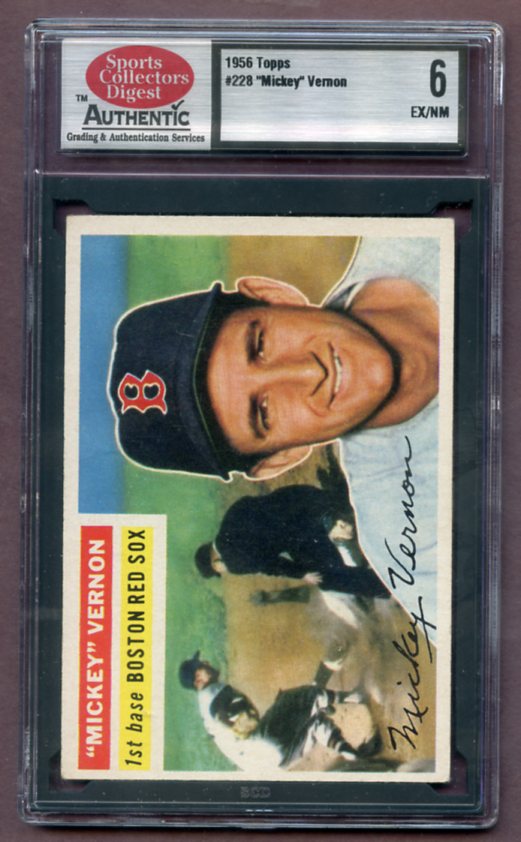 1956 Topps Baseball #228 Mickey Vernon Red Sox SCD 6 EX-MT 462055