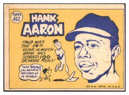 1970 Topps Baseball #462 Hank Aaron A.S. Braves VG-EX 463906
