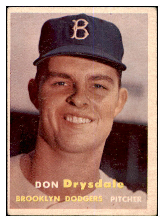 1957 Topps Baseball #018 Don Drysdale Dodgers VG 464196