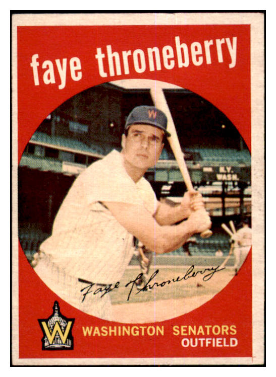 1959 Topps Baseball #534 Faye Throneberry Senators VG-EX 464261