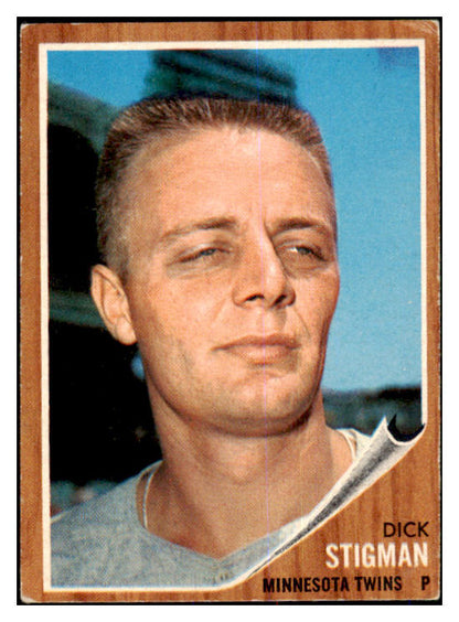 1962 Topps Baseball #532 Dick Stigman Twins EX 464521